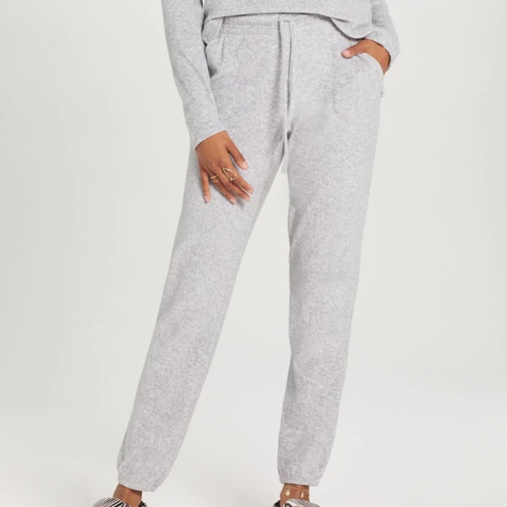 GOLDIE Micro Terry High Rise Jogger Sweatpant Elastic Waist Front Pocket NWT